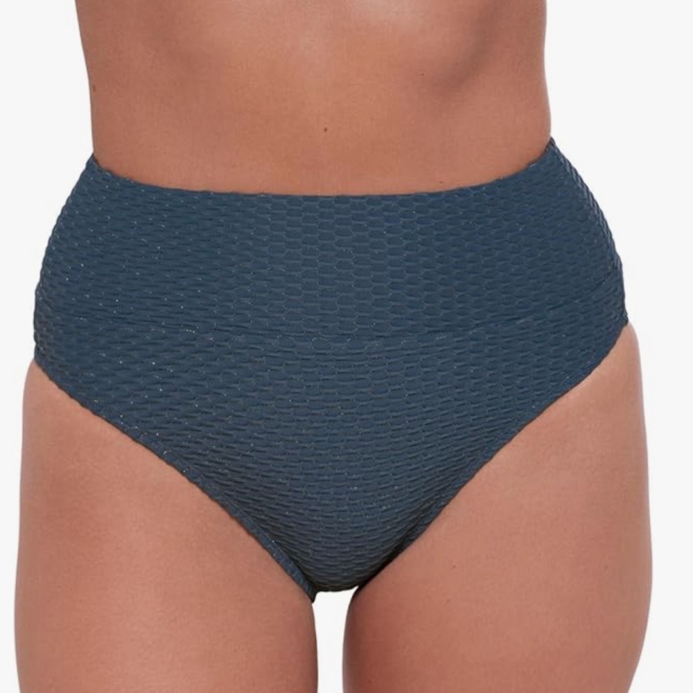 NWT S3 Swim Womens Ultra Banded High Waist Bottom  XL  Dusk Blue